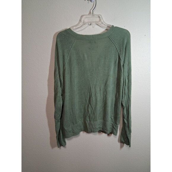 Gap Linen Cardigan Sweater Business Casual Button Up Green Size Large - Picture 2 of 6